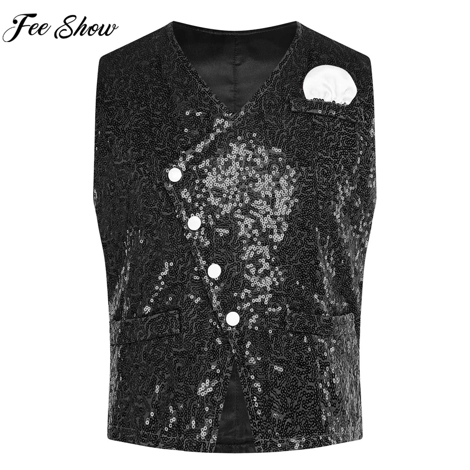 Formal Vest Waistcoat - Gilet à paillettes brillantes pour enfants