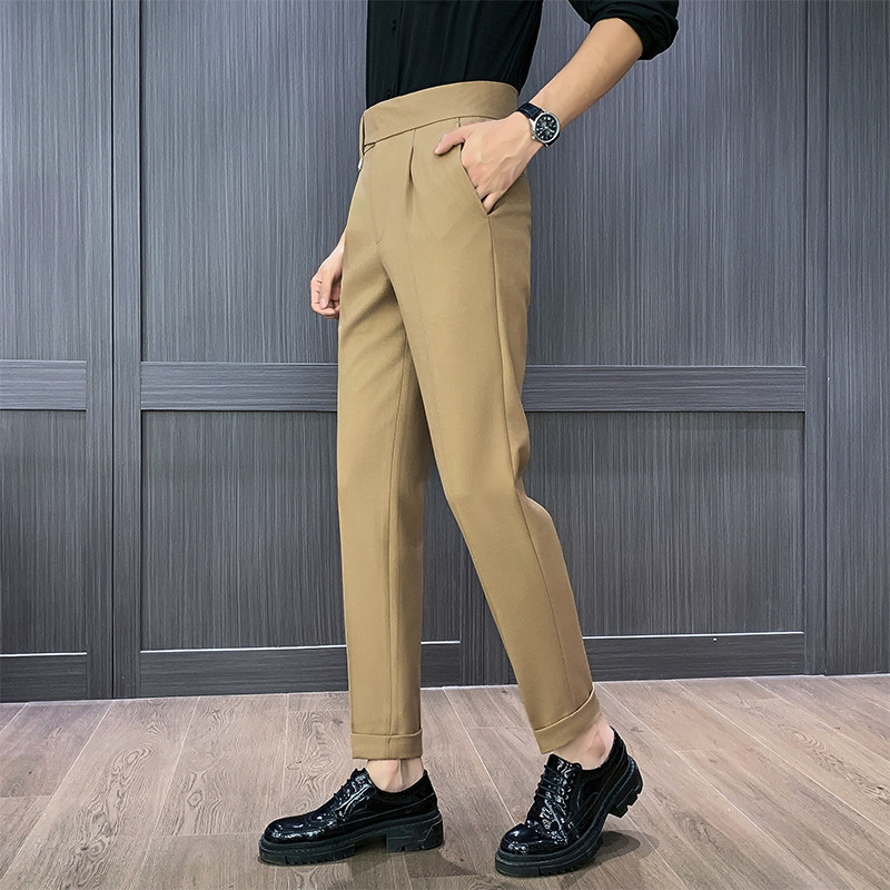 Men Formal Wear Top - Pantalon droit taille haute Naples pour