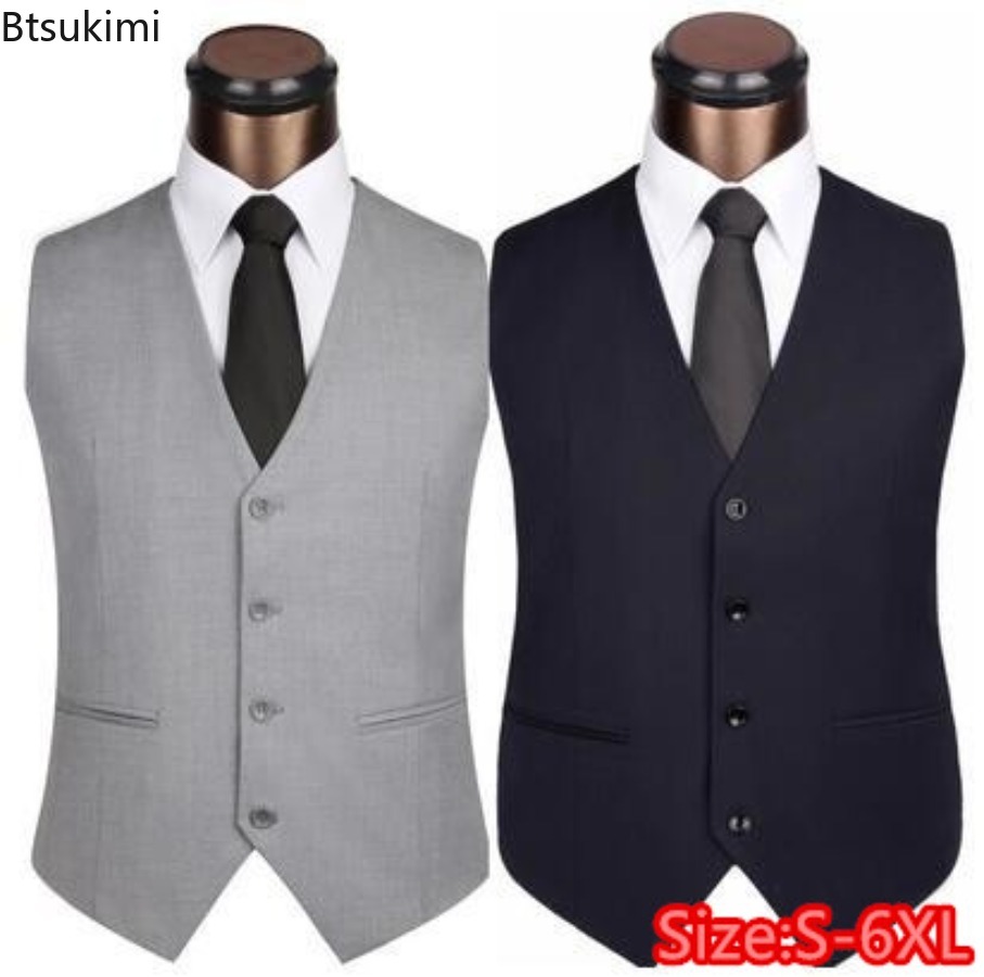 Formal Vest Waistcoat - S-6XL grande taille hommes coréen coupe