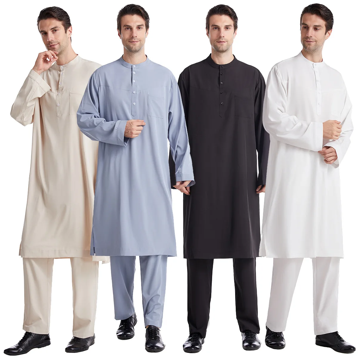 Arabic Formal Wear Men - Hommes musulmans Jubba Thobe 2 pièces