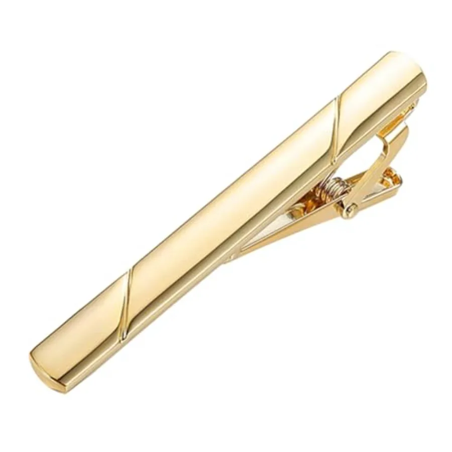 Tie Bar Clip - Attaches-cravates minimalistes en acier inoxydable pour