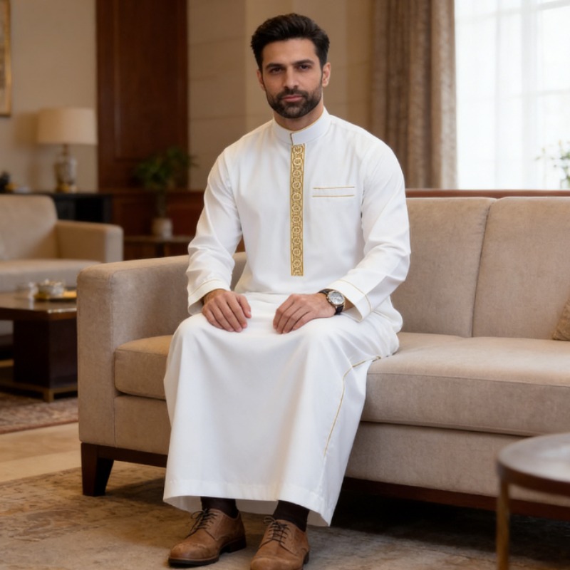 Thobe arabe pour hommes, brodé - Arabic Formal Wear Men avis et prix