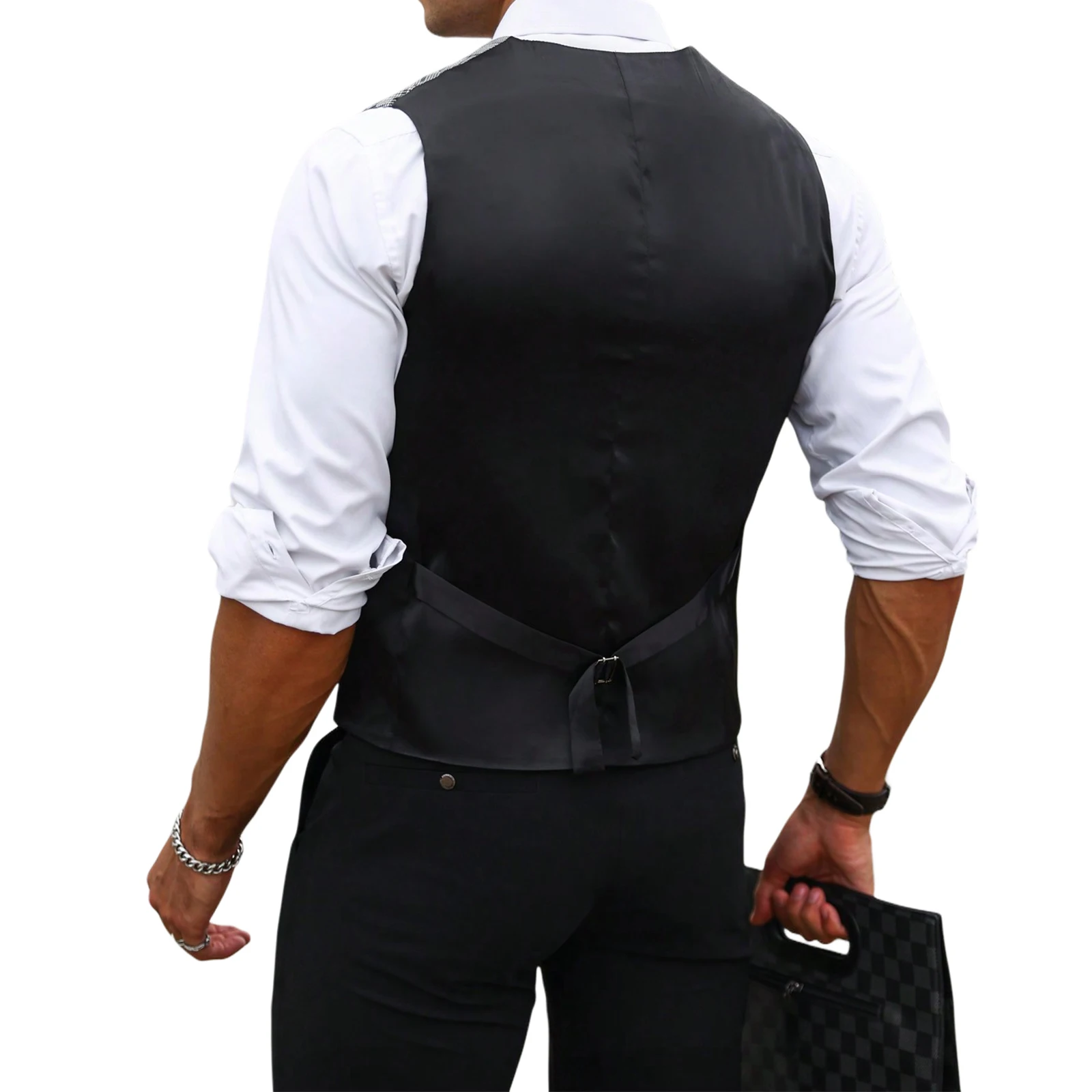 Gilet de costume gris à carrea - Formal Vest Waistcoat avis et prix
